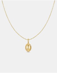 Ania Haie - Ania Haie Gold Floral Oval Pendent Necklace