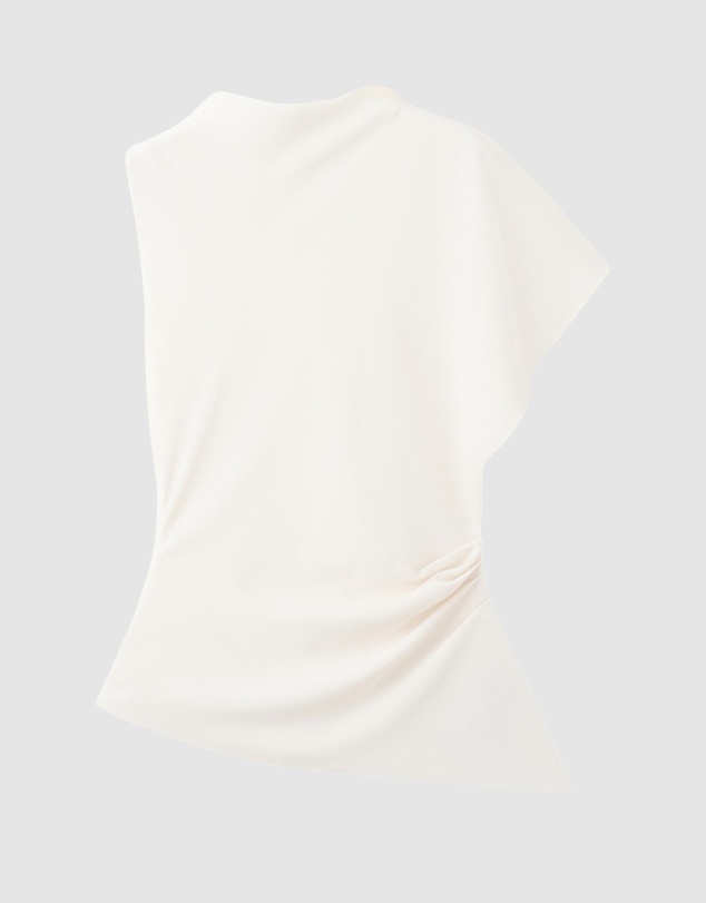 M.N.G - Asymmetrical Blouse with Ruched Detail