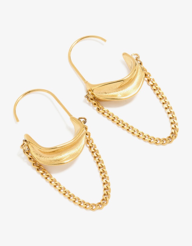 Lovisa - Waterproof Gold Plated Stainless Steel Chain Hoop Earrings