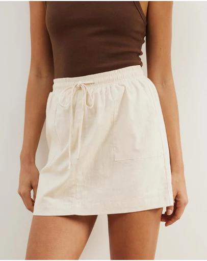 Atmos&Here - Jane Linen Blend Pocket Mini Skirt