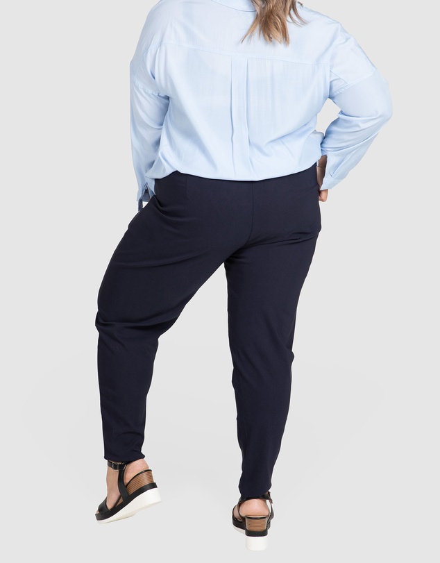 Love Your Wardrobe - Jada Wide Elastic Waist Stretch Bengaline Pants