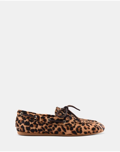 Sperry - Slim Boat Leather Pony Hair Leopard- Women's