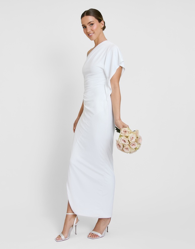 Six Stories - Asymmetric Drape Stretch Occasion Dress