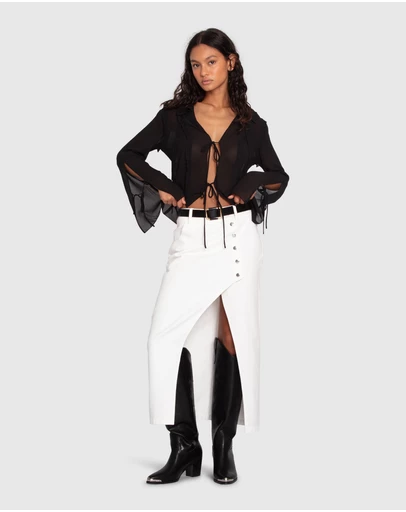 Belle & Bloom - Can't Forget You Denim Midi Skirt