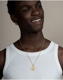 Dower & Hall - Men's 'Overcome and Thrive' Pegasus Talisman Necklace In Gold Vermeil