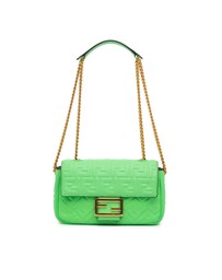 Pre-Loved by Azura Reborn - Pre-Loved Zucca Embossed Leather Chain Midi Baguette