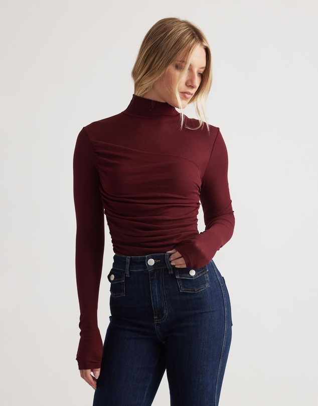 Decjuba - Alicia High Neck Long Sleeve Top