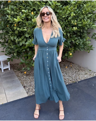 Esther & Co - Korbela Dress - Deep Green
