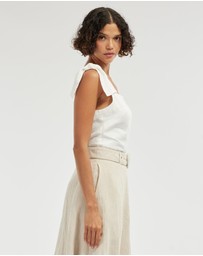 Amelius - Mavie Bow Linen Top