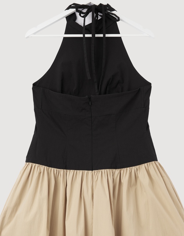 Revibe - Repaired Shona Joy Campbell Contrast Halter Neck Midi Dress - AU 12