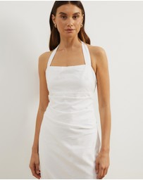 Atmos&Here - Bec Halter Neck Linen Blend Midi Dress