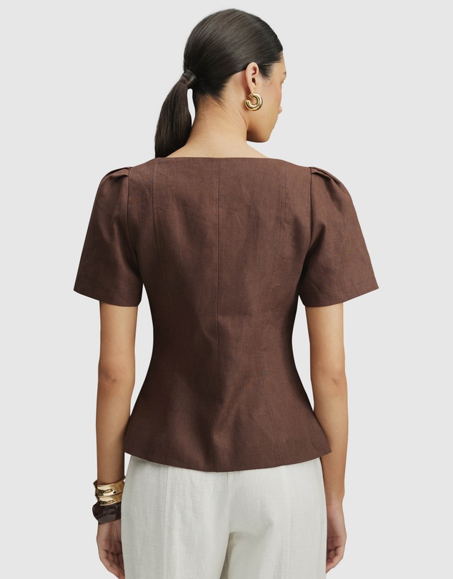 AERE - Audrey Short Sleeve Linen Vest