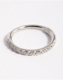 Lovisa - Surgical Steel Diamante Clicker Ring 8mm