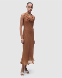 M.N.G - Cleo Draped-Neck Lyocell Dress