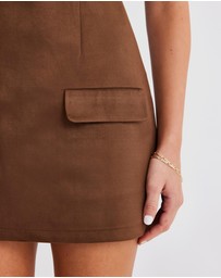 SNDYS - Amelia Suede Halter Mini Dress