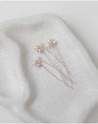 The White Collection - Blair - Pearl Detail Silver Bridal Hair Pins