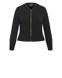 City Chic - Kayla Hooded Zip Through Knit Cardigan