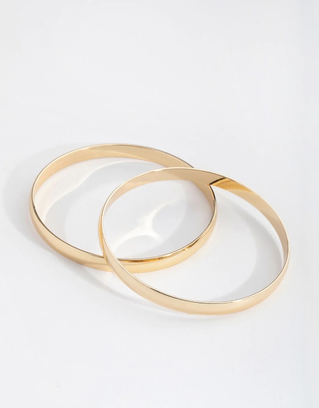 Lovisa - Gold Plated Plain Hoop Bangle Bracelets