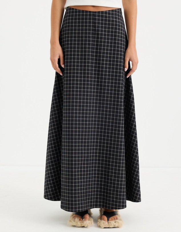 Calli - Alma Check Maxi Skirt