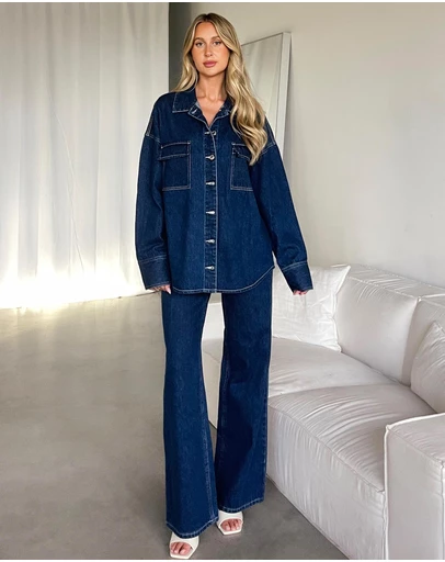 Dazie - London Fever High Waisted Wide Leg Jeans