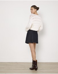 Cirkular - Pre-Loved - Oroton Denim Pleat Skirt