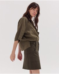 Cloth & Co. - The Short Element Skirt | Dark Olive