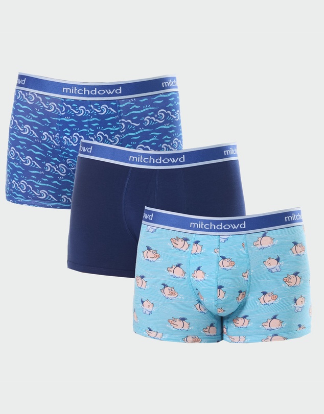 Mitch Dowd - Mitchdowd Mens 3 Pack Trunk in Shark Fin Print