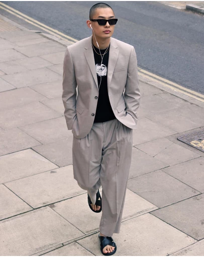 Topman - Slim Linen Suit Jacket