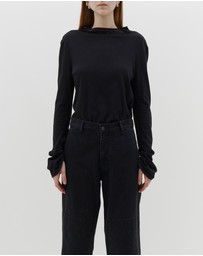 Bassike - regular raised neck long sleeve t.shirt
