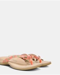 Vionic - Bella Toe Post Sandal - Papaya Tropical