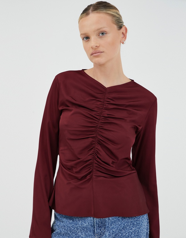 Third Form - Allure Gathered Long Sleeve Top