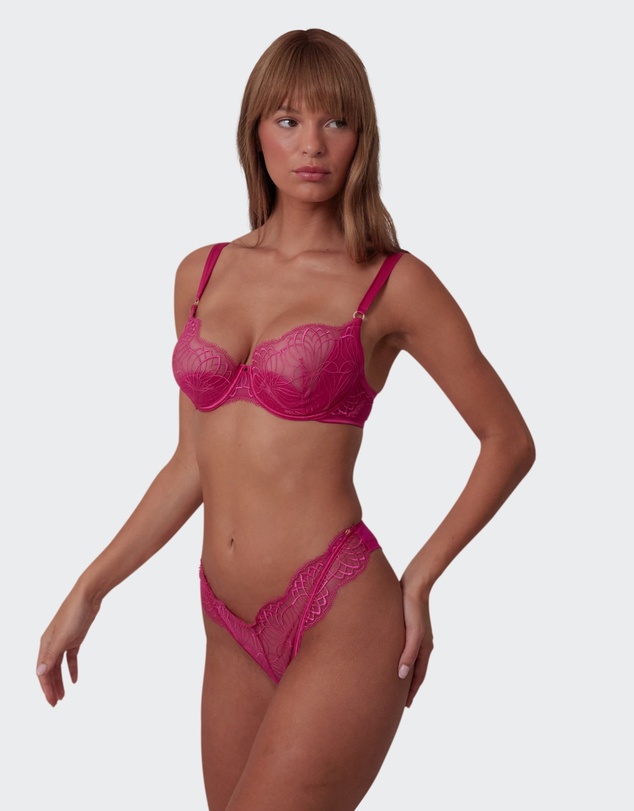 Bras N Things - Vamp Be Mine High Leg Brazilian Knicker - Dark Pink
