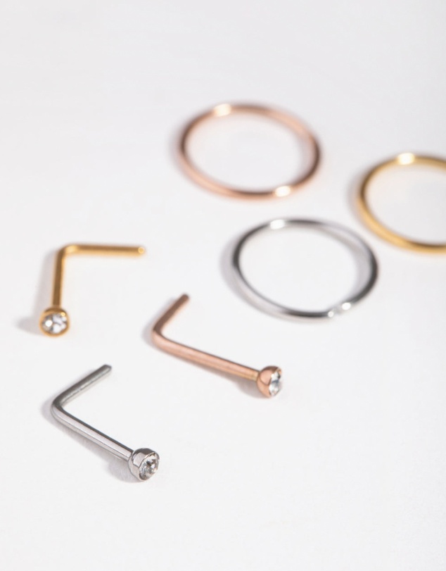 Lovisa - 5mm Thick Nose Ring 6-Pack