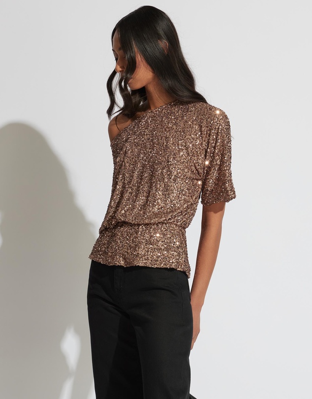 Decjuba - Danika Sequin Off Shoulder Top
