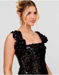 Six Stories - Sequin Coursage A-Line Mini Dress