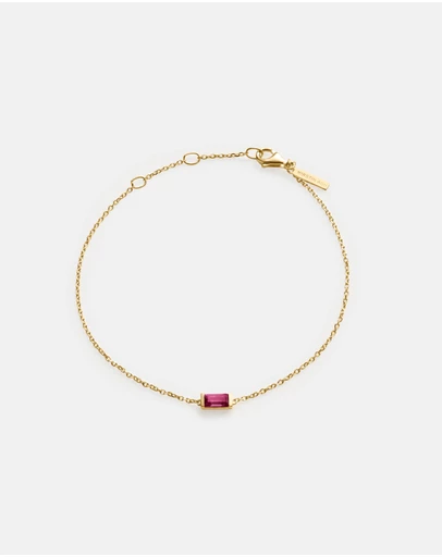 Kirstin Ash - Baguette Birthstone Bracelet July Ruby