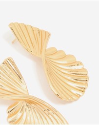 Lovisa - Waterproof Gold Plated Stainless Steel Twisted Textured Stud Earrings
