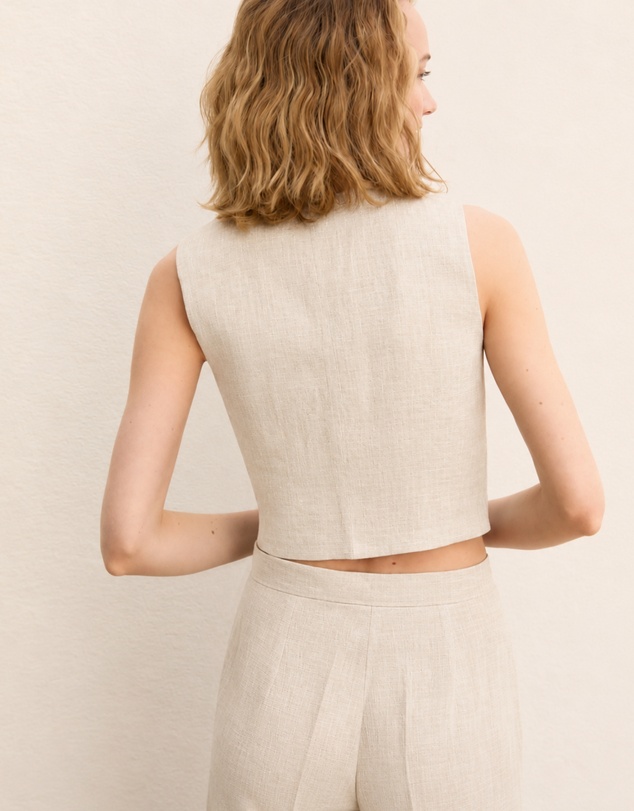 Emme - Ecru Linen Waistcoat