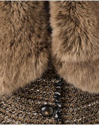 M.N.G - Tweed Jacket With Fur Collar