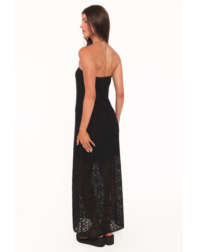 Petal & Pup - Sienna Strapless Maxi Dress - Black Lace