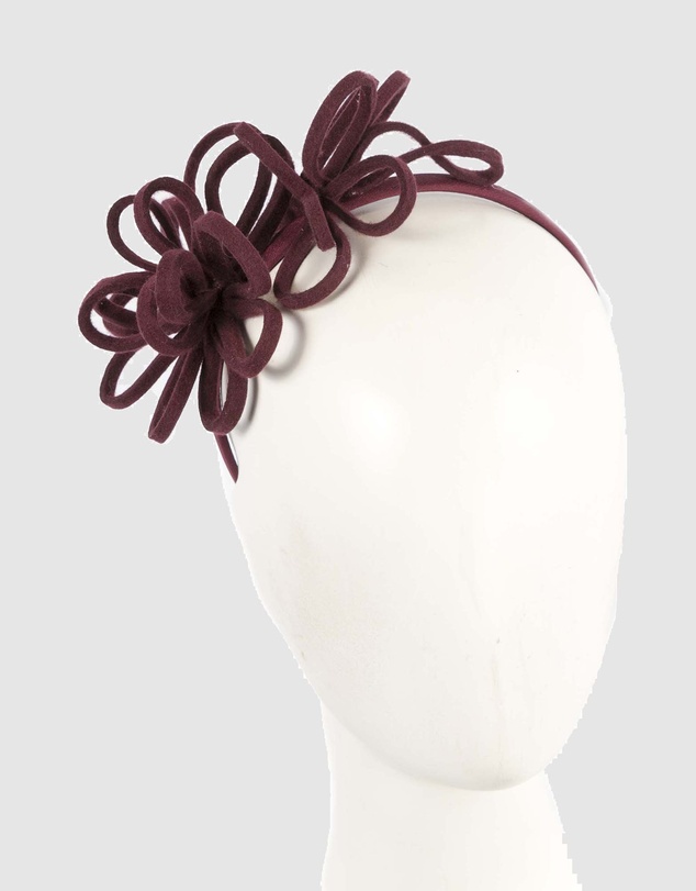Max Alexander - Felt Burgundy Loops Fascinator