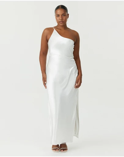 Third Form - Satin Gather One Shoulder Dress
