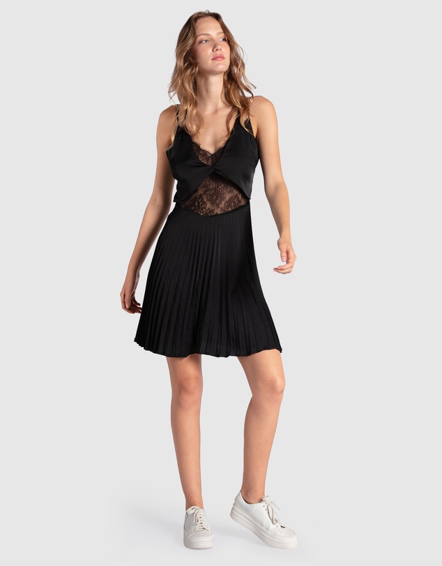 Belle & Bloom - Feel It Still Lace Trim Mini Dress