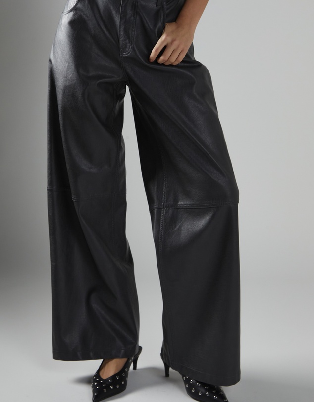 Glamorous - Wide Leg Distressed PU Trousers