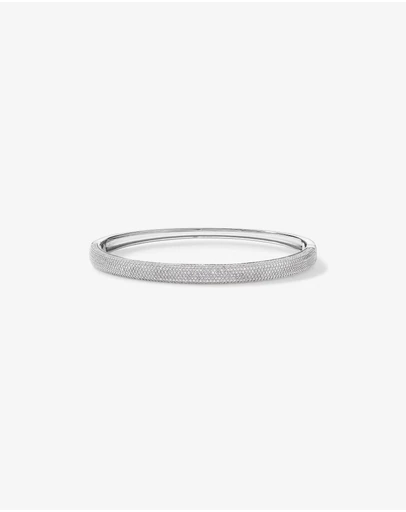 Michael Hill - Pavé Hinged Bangle in Sterling Silver - Medium