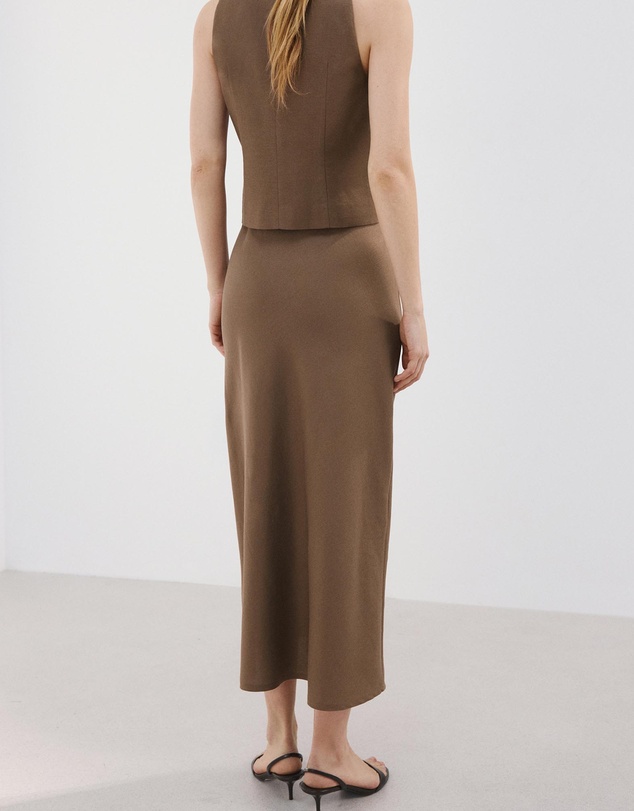 M.N.G - Linen-Blend Straight Skirt