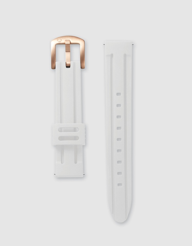 Maxum - Liberty Band - White Silicone with Rose Gold Tone Buckle
