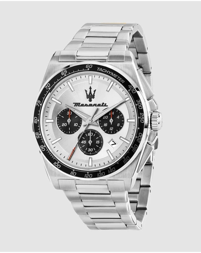 Maserati - Maserati Velocita 43mm Chrono Silver Dial Stainless Steel Strap Watch