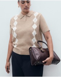 M.N.G - Argyle Polo-Neck Sweater