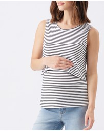 Ripe Maternity - Stripe Layered Nursing Tank